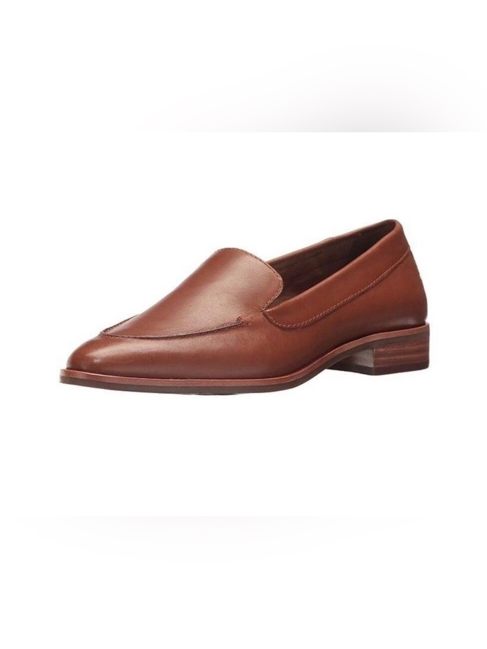AEROSOLES Chestnut Brown Leather Slip-On Loafers